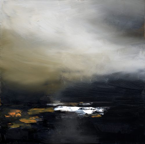 Obra de arte original contemporánea, Después de la tormenta, 50 x 50 cm, paisaje abstracto por Luc Andrieux