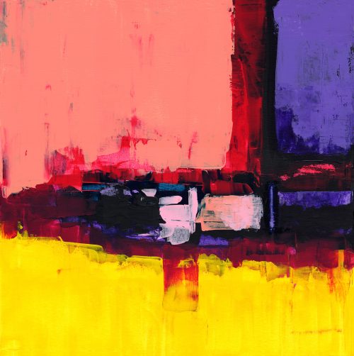 Obra de arte original contemporánea, Campos eternos 1, 50 x 50 cm, paisaje abstracto por Luc Andrieux