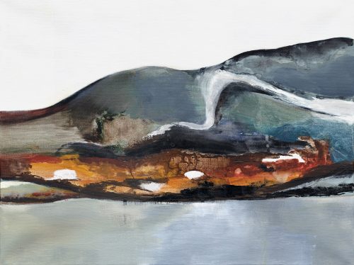 Obra de arte original contemporánea, Soledad habitada 2, 46 x 61 cm, paisaje abstracto por Luc Andrieux