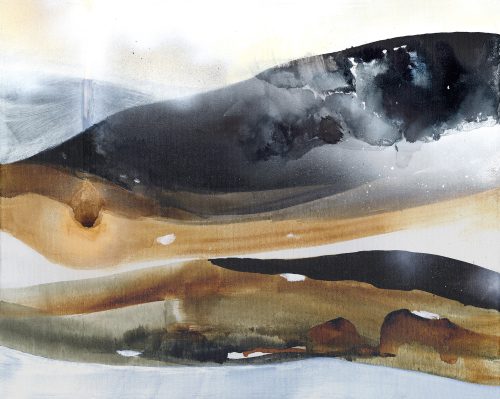 Obra de arte original contemporánea, Soledad habitada 3, 40 x 50 cm, paisaje abstracto por Luc Andrieux