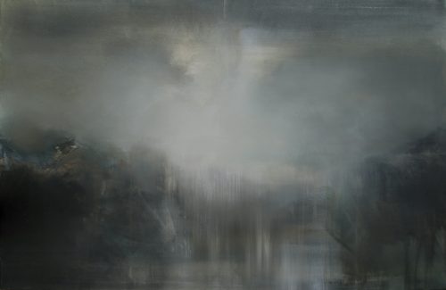 Obra de arte original contemporánea, Ausencia, 75 x 115 cm, paisaje abstracto por Luc Andrieux