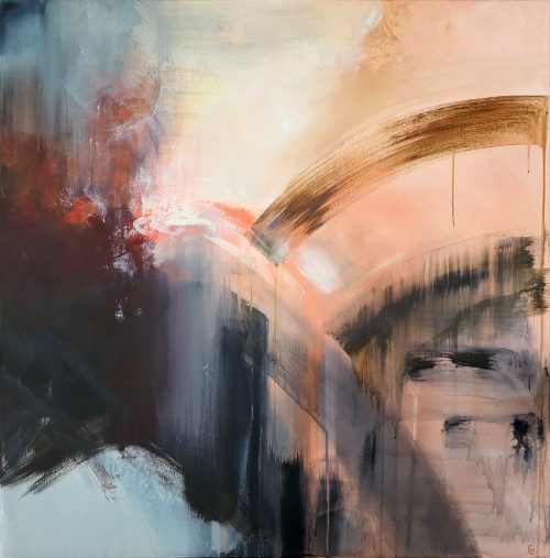 Obra de arte original contemporánea, Conciencia, 100 x 100 cm, pintura abstracta por Luc Andrieux