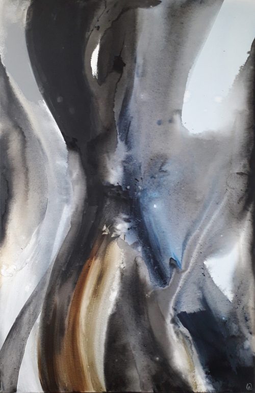 Obra de arte original contemporánea, Crecimiento, 116 x 73 cm, pintura abstracta por Luc Andrieux