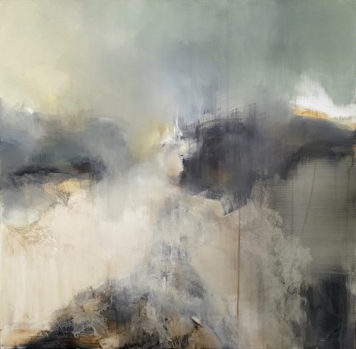 Obra de arte original contemporánea, Deriva, 100 x 100 cm, paisaje abstracto por Luc Andrieux