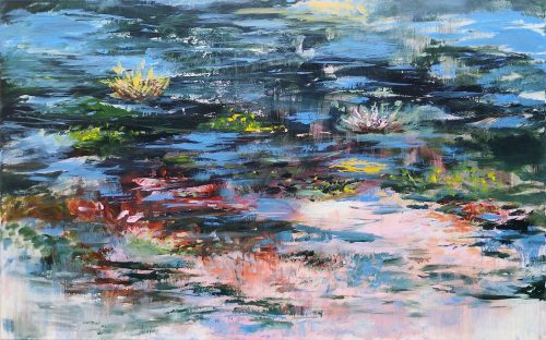 Œuvre d'art originale contemporaine, Eden 1, 73 x 116 cm, paysage abstrait par Luc Andrieux