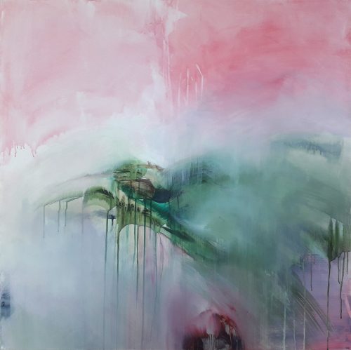 Obra de arte original contemporánea, Borrado, 100 x 100 cm, paisaje abstracto por Luc Andrieux