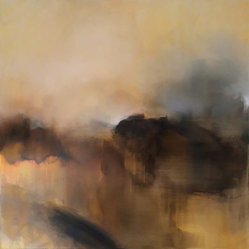 Obra de arte original contemporánea, Emergencia, 100 x 100 cm, paisaje abstracto por Luc Andrieux