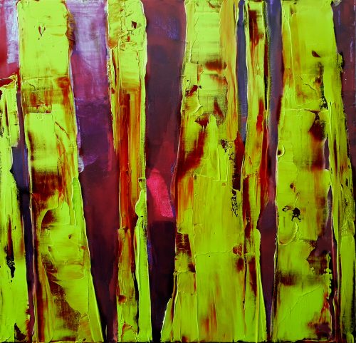 Obra de arte original contemporánea, Selva 3, 50 x 50 cm, paisaje abstracto por Luc Andrieux