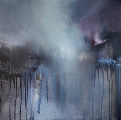 Obra de arte original contemporánea, Fusión, 50 x 50 cm, paisaje abstracto por Luc Andrieux