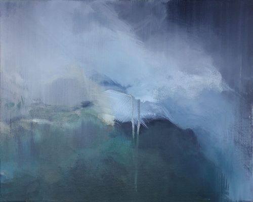 Obra de arte original contemporánea, Deslizamiento, 40 x 50 cm, paisaje abstracto por Luc Andrieux