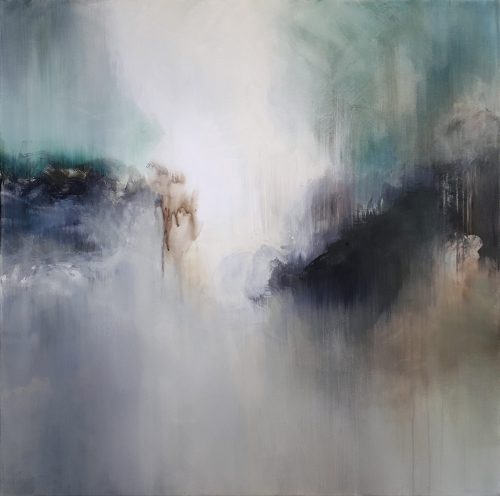 Obra de arte original contemporánea, Inmanencia, 100 x 100 cm, paisaje abstracto por Luc Andrieux