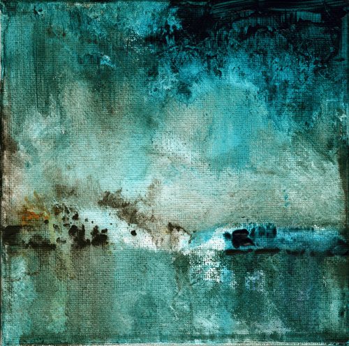 Obra de arte original contemporánea, Naturaleza secreta 1, 15 x 15 cm, paisaje abstracto por Luc Andrieux