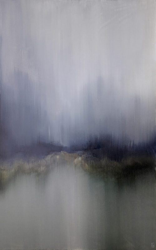 Obra de arte original contemporánea, Refracción, 116 x 73 cm, paisaje abstracto por Luc Andrieux