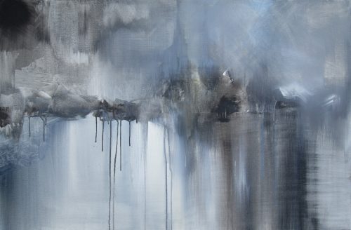Obra de arte original contemporánea, Descanso, 75 x 115 cm, paisaje abstracto por Luc Andrieux