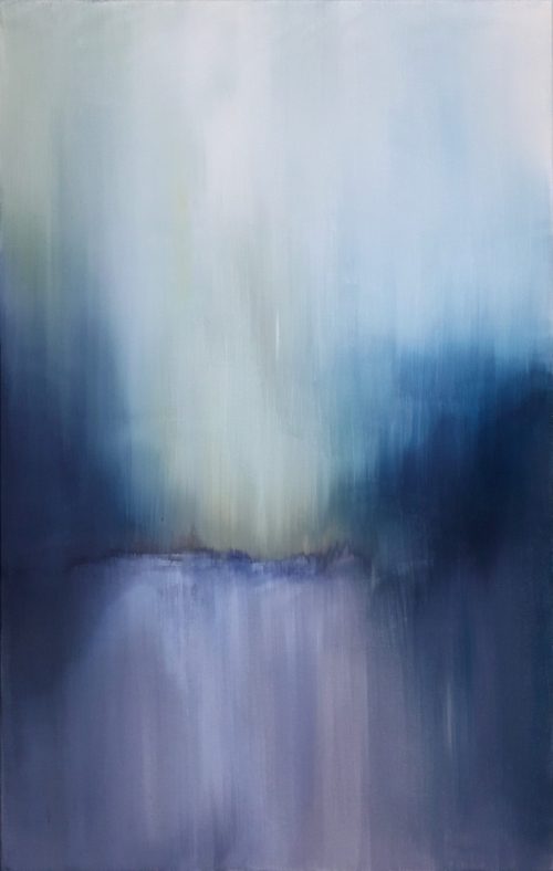 Obra de arte original contemporánea, Solsticio, 116 x 73 cm, paisaje abstracto por Luc Andrieux