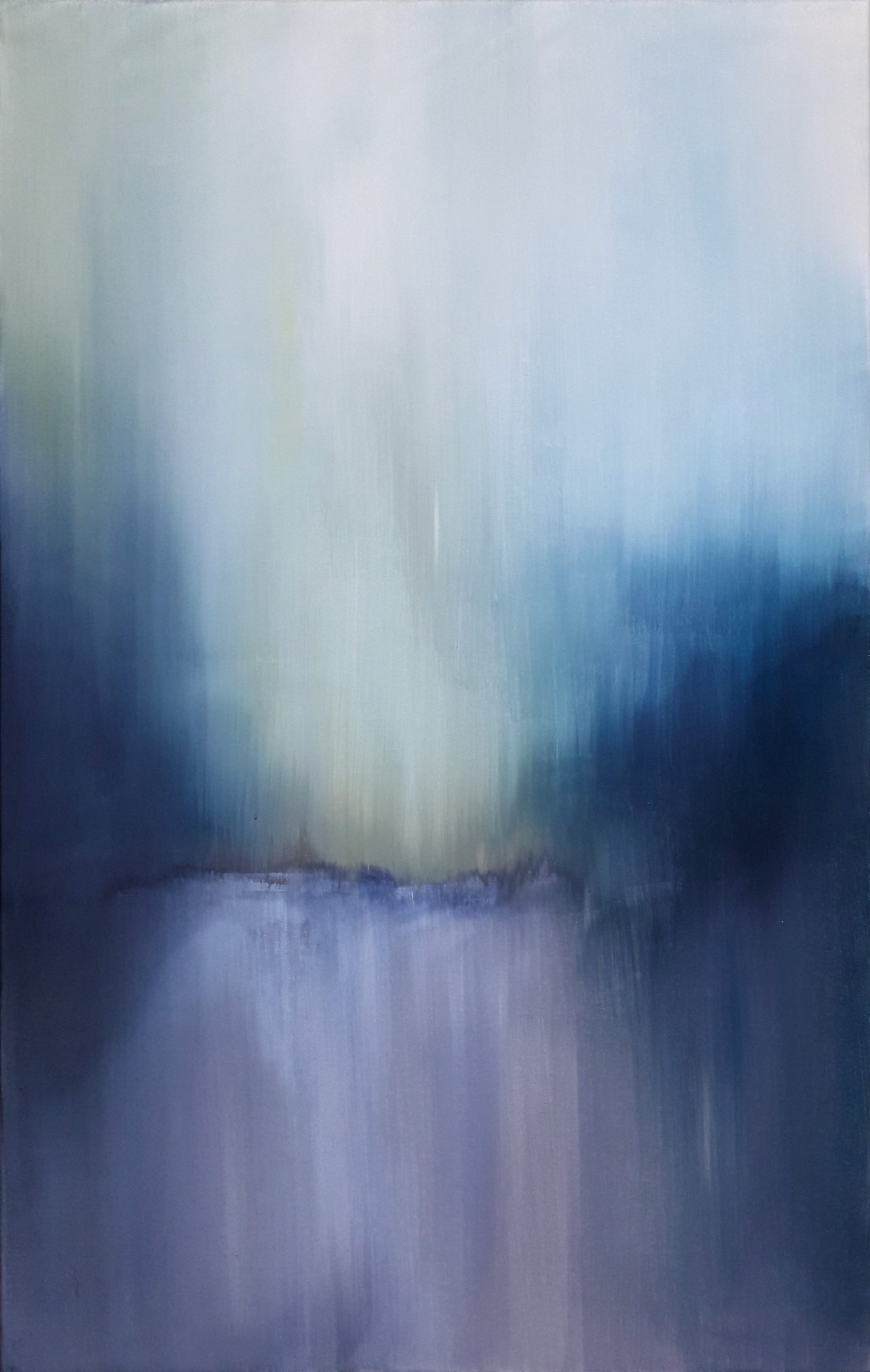 Obra de arte original contemporánea, Solsticio, 116 x 73 cm, paisaje abstracto por Luc Andrieux