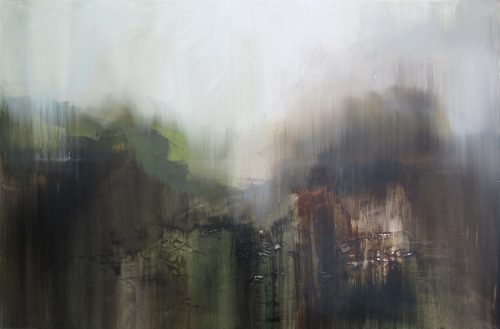 Obra de arte original contemporánea, Suspiro, 75 x 115 cm, paisaje abstracto por Luc Andrieux