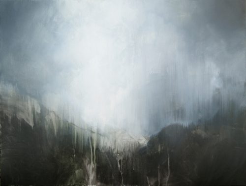 Opera d'arte contemporanea originale, Sorgente 1, 60 x 80 cm, paesaggio astratto di Luc Andrieux