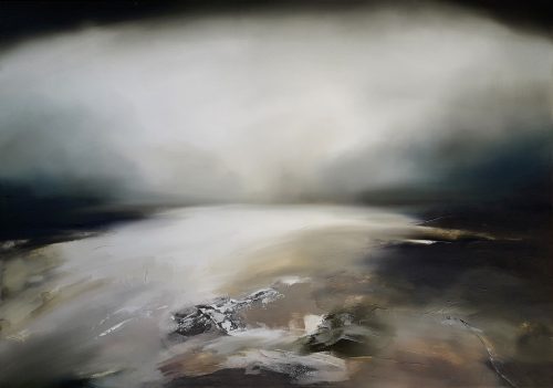 Obra de arte original contemporánea, Evasión, 81 x 116 cm, paisaje abstracto por Luc Andrieux