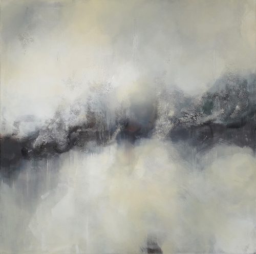 Obra de arte original contemporánea, Frontera , 100 x 100 cm, paisaje abstracto por Luc Andrieux