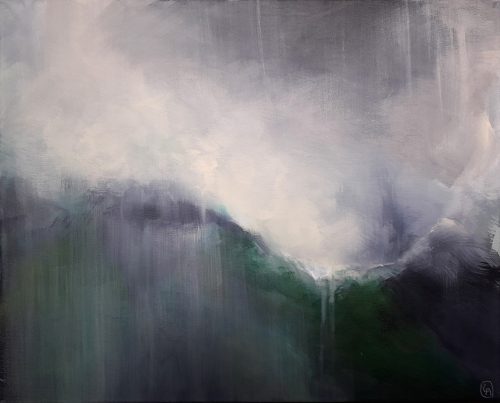 Obra de arte original contemporánea, Deslizamiento 2, 40 x 50 cm, paisaje abstracto por Luc Andrieux