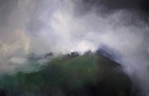 Obra de arte original contemporánea, Deslizamiento 3, 73 x 116 cm, paisaje abstracto por Luc Andrieux