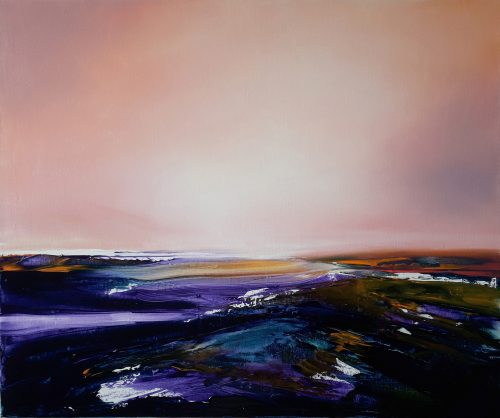 Opera d'arte contemporanea originale, Orizzonte 12, 46 x 55 cm, paesaggio astratto di Luc Andrieux