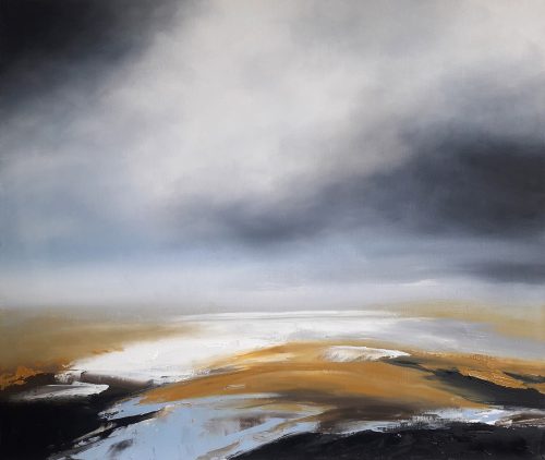 Obra de arte original contemporánea, Horizonte 7, 46 x 55 cm, paisaje abstracto por Luc Andrieux