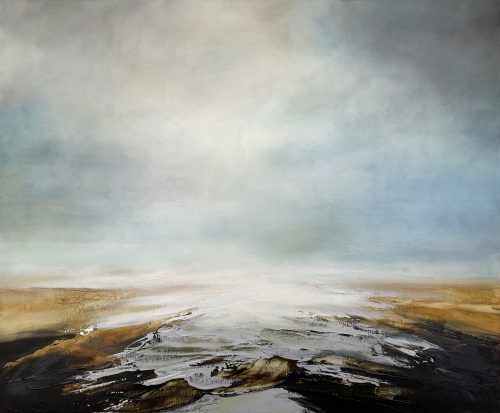Obra de arte original contemporánea, Horizonte 8, 46 x 55 cm, paisaje abstracto por Luc Andrieux
