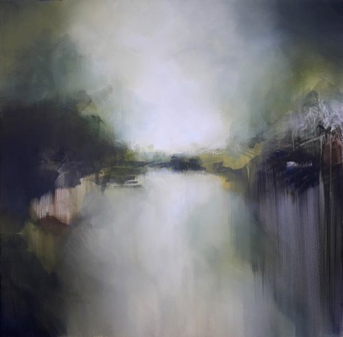 Obra de arte original contemporánea, Luz, 100 x 100 cm, paisaje abstracto por Luc Andrieux