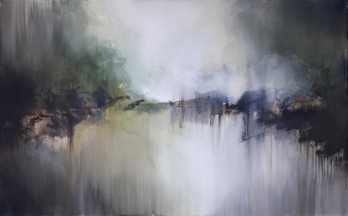 Obra de arte original contemporánea, Borde, 73 x 116 cm, paisaje abstracto por Luc Andrieux