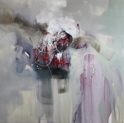 Obra de arte original contemporánea, Pensamiento, 100 x 100 cm, pintura abstracta por Luc Andrieux
