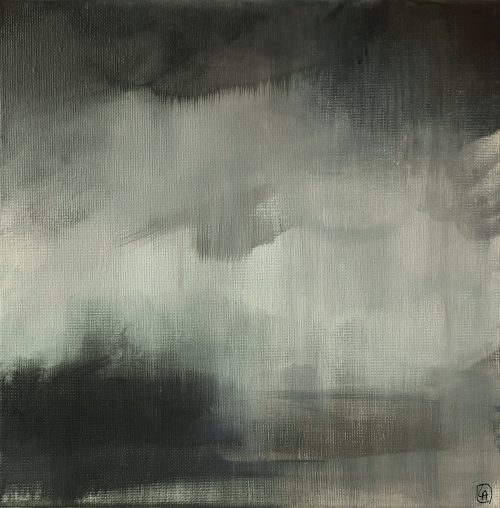 Obra de arte original contemporánea, Gravedad, 30 x 30 cm, paisaje abstracto por Luc Andrieux