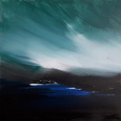 Opera d'arte contemporanea originale, Terra Boreale 4, 29 x 29 cm, paesaggio astratto di Luc Andrieux