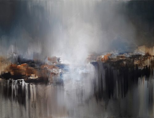 Obra de arte original contemporánea, Brecha, 89 x 116 cm, paisaje abstracto por Luc Andrieux