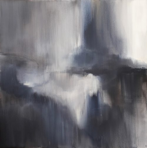 Obra de arte original contemporánea, Entorno, 80 x 80 cm, paisaje abstracto por Luc Andrieux