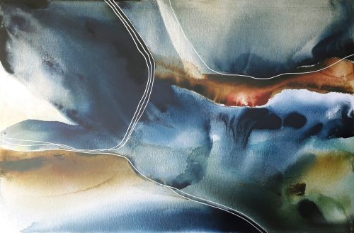 Obra de arte original contemporánea, Energía, 75 x 115 cm, pintura abstracta por Luc Andrieux