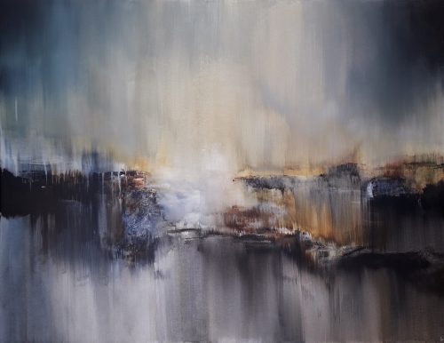 Obra de arte original contemporánea, Falla, 89 x 116 cm, paisaje abstracto por Luc Andrieux