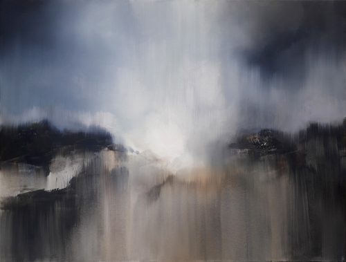 Obra de arte original contemporánea, Flotación, 89 x 116 cm, paisaje abstracto por Luc Andrieux