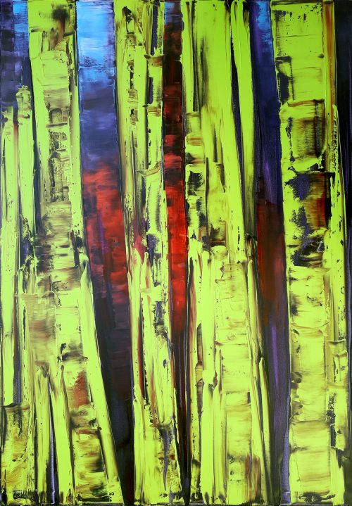 Obra de arte original contemporánea, Selva 5, 116 x 81 cm, paisaje abstracto por Luc Andrieux