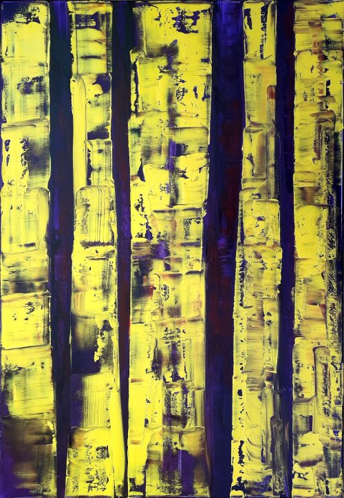 Obra de arte original contemporánea, Selva 6, 116 x 81 cm, paisaje abstracto por Luc Andrieux