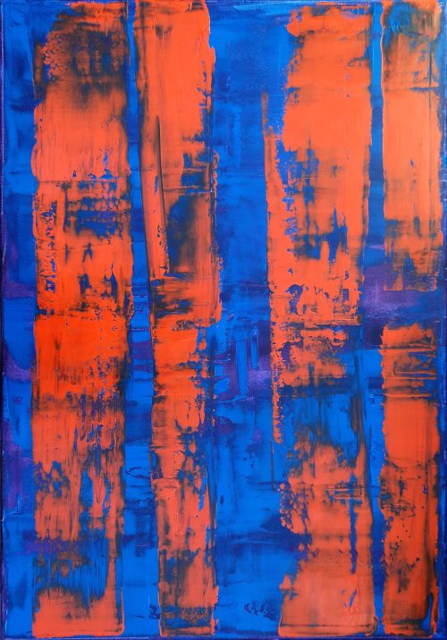 Obra de arte original contemporánea, Selva 7, 116 x 81 cm, paisaje abstracto por Luc Andrieux