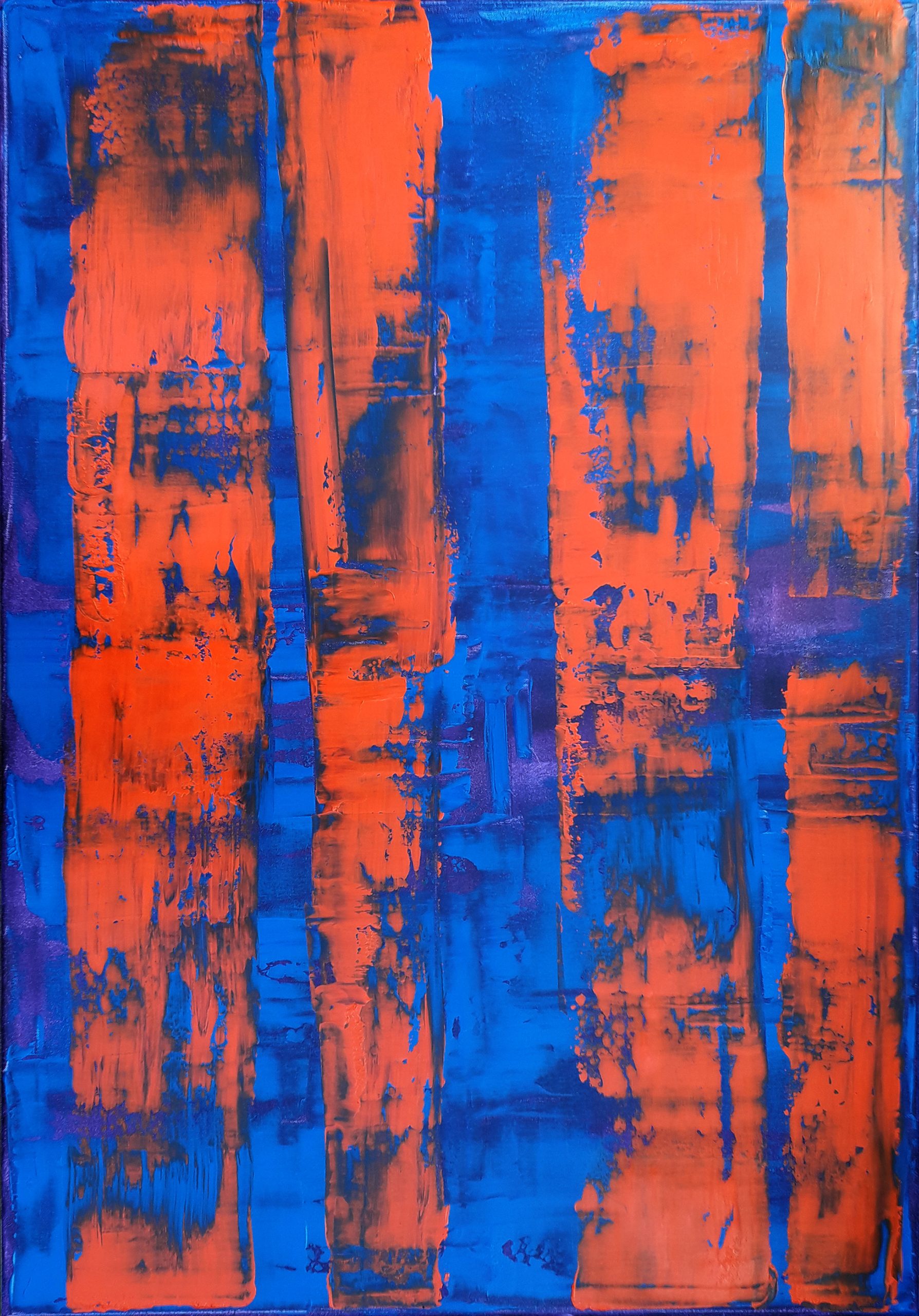 Obra de arte original contemporánea, Selva 7, 116 x 81 cm, paisaje abstracto por Luc Andrieux