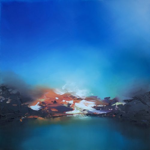 Obra de arte original contemporánea, Irrupción 3, 100 x 100 cm, paisaje abstracto por Luc Andrieux