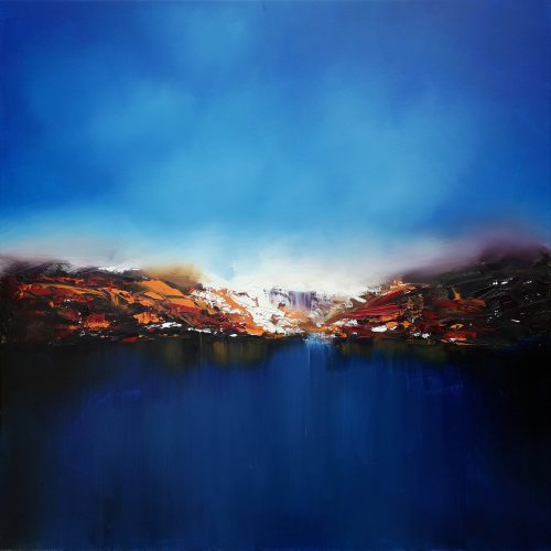 Obra de arte original contemporánea, Irrupción 5, 80 x 80 cm, paisaje abstracto por Luc Andrieux
