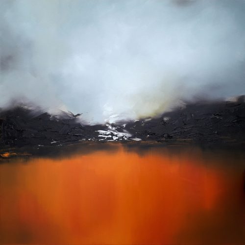 Obra de arte original contemporánea, Irrupción 6, 100 x 100 cm, paisaje abstracto por Luc Andrieux