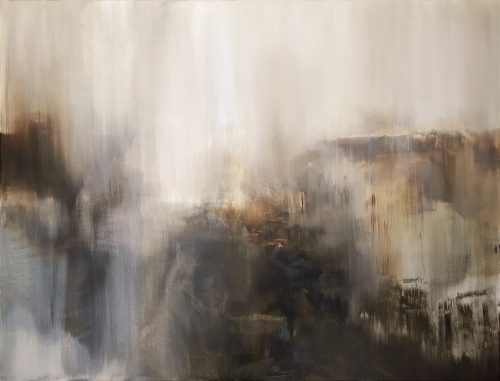 Obra de arte original contemporánea, Metamorfosis, 89 x 116 cm, paisaje abstracto por Luc Andrieux