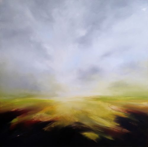 Obra de arte original contemporánea, Ilanura, 100 x 100 cm, paisaje abstracto por Luc Andrieux