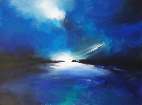 Opera d'arte contemporanea originale, Terra boreale 10, 60 x 80 cm, paesaggio astratto di Luc Andrieux