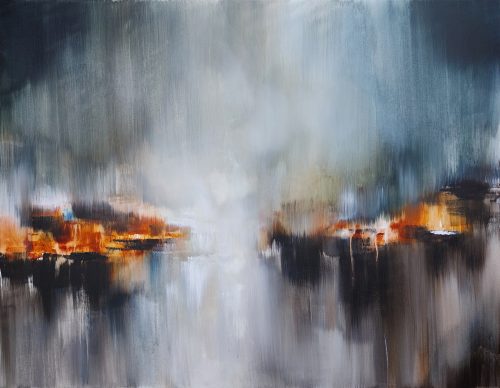 Obra de arte original contemporánea, Atracción 3, 89 x 116 cm, paisaje abstracto por Luc Andrieux
